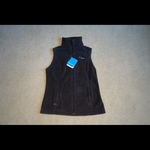 New Dark Charcoal Gray Columbia Medium Fleece Vest